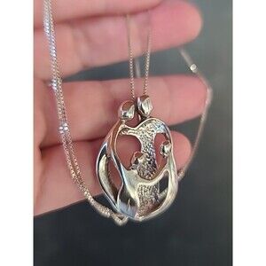 Carolyn Pollack 925 Sterling Silver Family Pendant Necklace Vintage